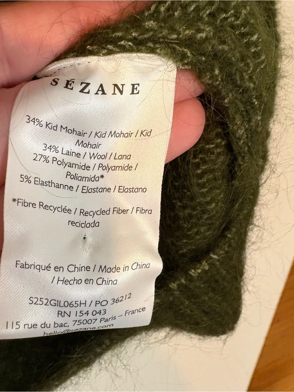 Sezane Andrew flower cardigan in perfect green - Picture 7 of 7